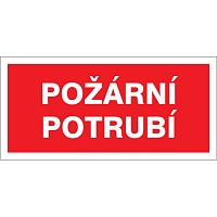 Značka Požární potrubí, samolepicí fólie, 100 × 210 mm